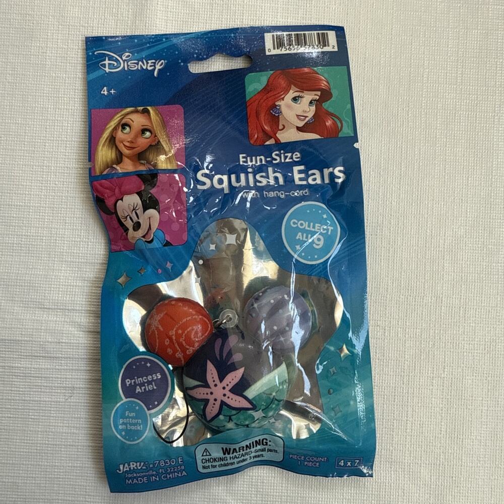 Disney Squish Ears Ariel NEW Stress Toy Backpack Pull Stocking Stuffer Gift
